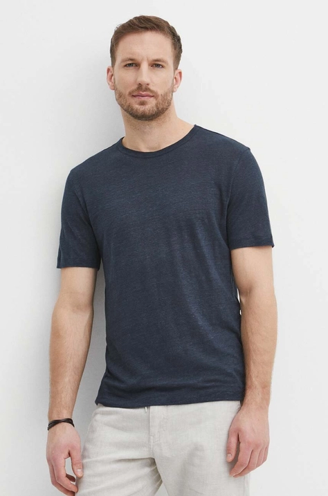 BOSS tricou de in culoarea bleumarin, uni 50511612