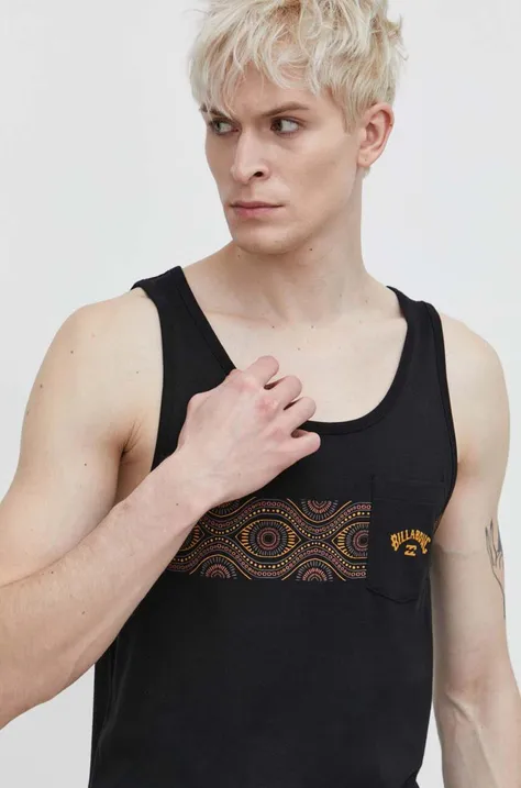Billabong t-shirt bawełniany męski kolor czarny