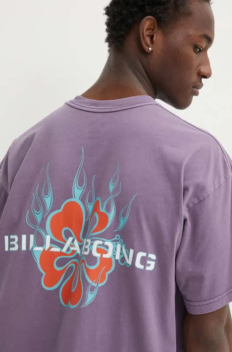 Billabong pamut póló Paradise lila, férfi, nyomott mintás, ABYZT02309