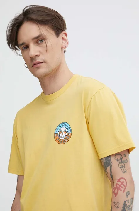 Pamučna majica Billabong za muškarce, boja: žuta, s tiskom, ABYZT02233