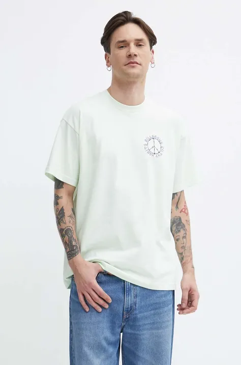 Pamučna majica Billabong za muškarce, boja: tirkizna, s tiskom, ABYZT02313