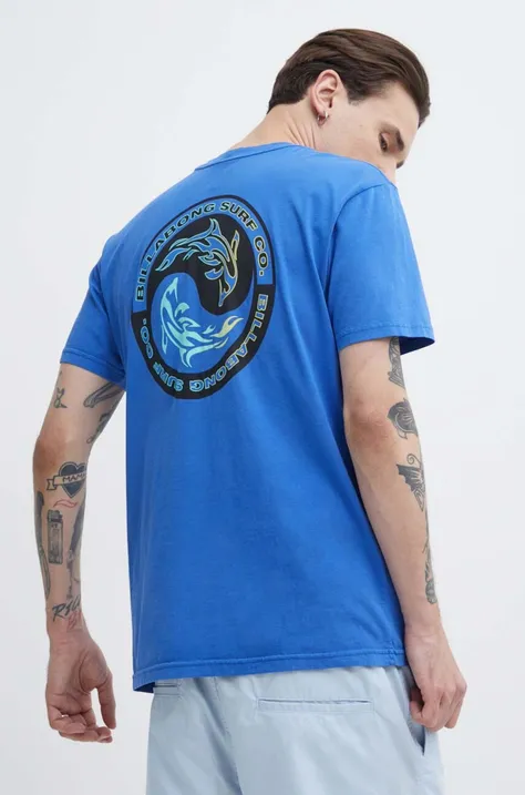 Памучна тениска Billabong в синьо с принт ABYZT02279