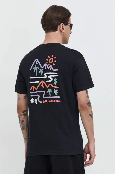 Bavlněné tričko Billabong Adventure Division černá barva, s potiskem, ABYZT02304