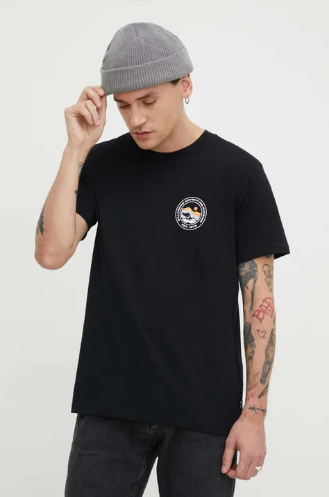 Bombažna kratka majica Billabong moški, črna barva