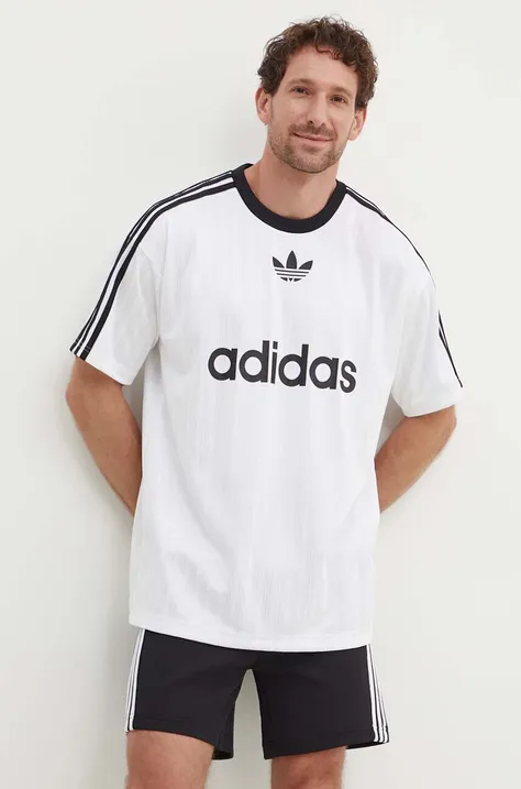 adidas Originals tricou bărbați, culoarea alb, cu imprimeu IM9459