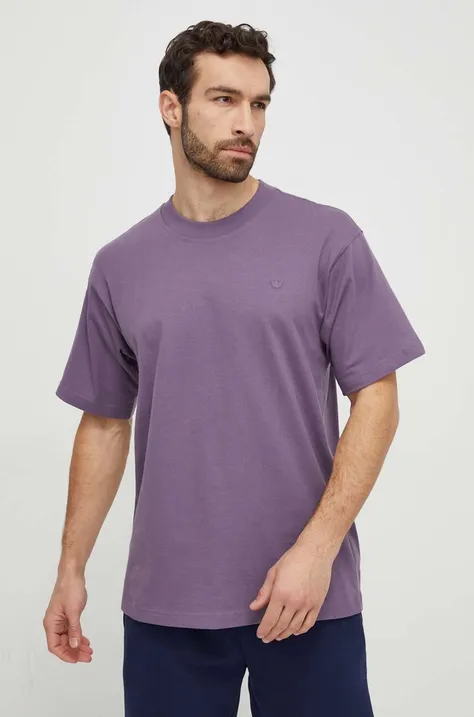 Βαμβακερό μπλουζάκι adidas Originals ανδρικά, χρώμα: μοβ