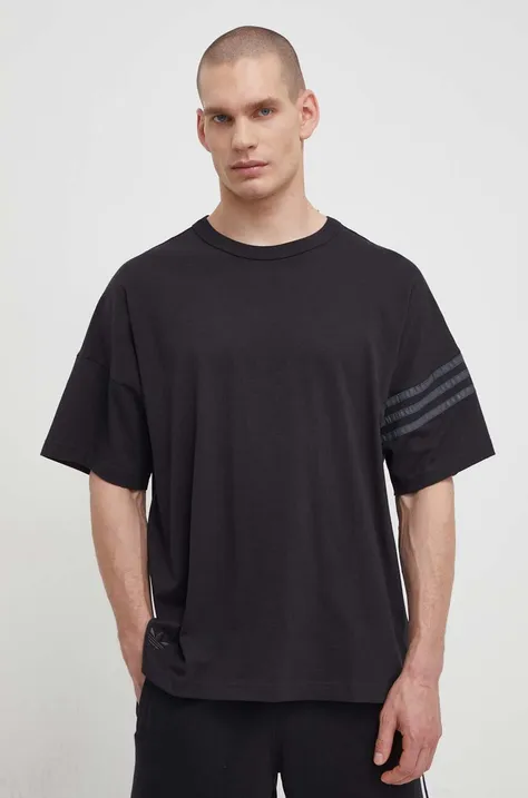 adidas Originals pamut póló fekete, férfi, nyomott mintás, IR9452