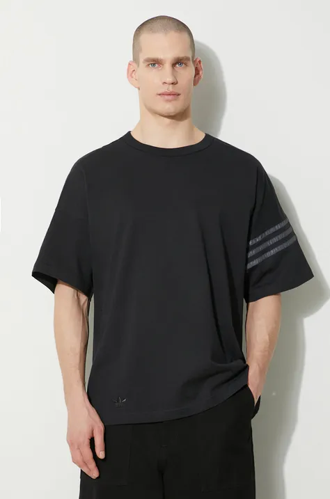 adidas Originals tricou din bumbac bărbați, culoarea negru, cu imprimeu  IR9452