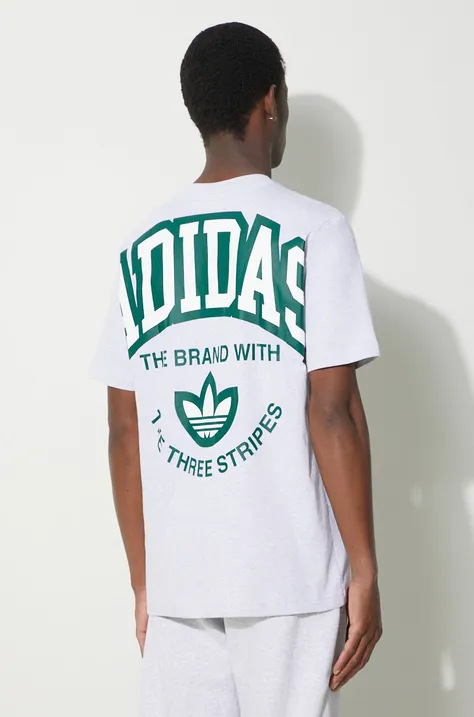 adidas Originals t-shirt bawełniany męski kolor szary z nadrukiem IS2929