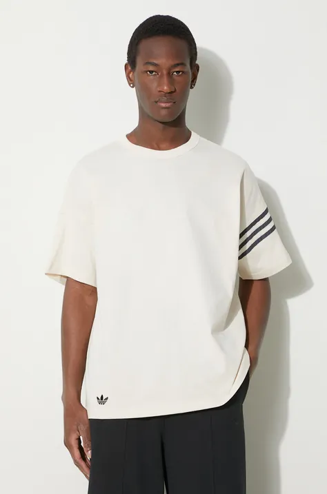 adidas Originals cotton t-shirt men’s beige color