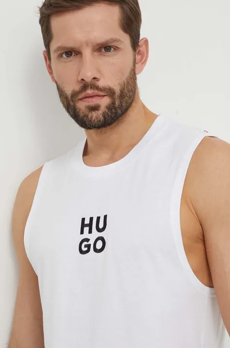 HUGO t-shirt bawełniany męski kolor biały