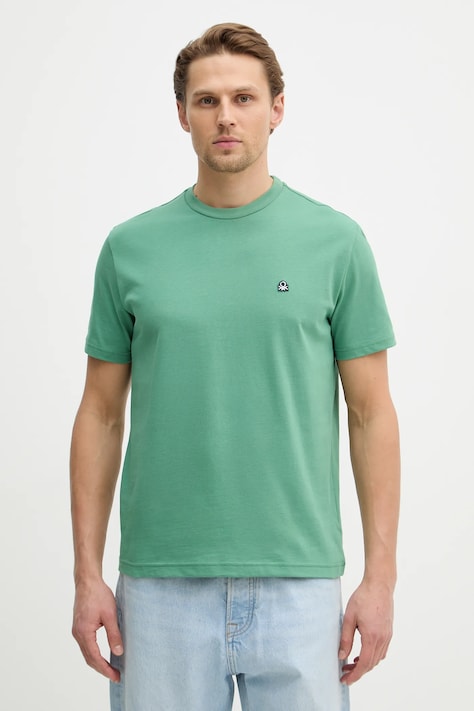 Bavlnené tričko United Colors of Benetton pánske, zelená farba, jednofarebná, 3MI5J1AF7