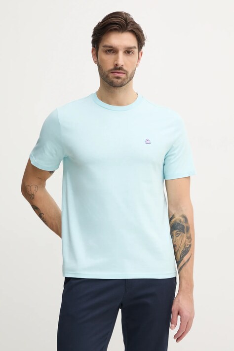 United Colors of Benetton tricou din bumbac barbati, culoarea verde, neted, 3MI5J1AF7
