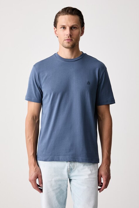 United Colors of Benetton T-shirt męski bawełniany fioletowy 3MI5J1AF7
