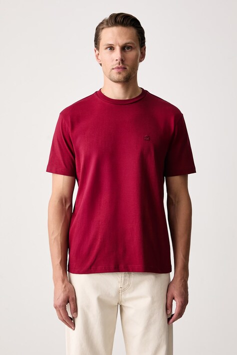 United Colors of Benetton Tričko pánské bavlněné burgundské 3MI5J1AF7