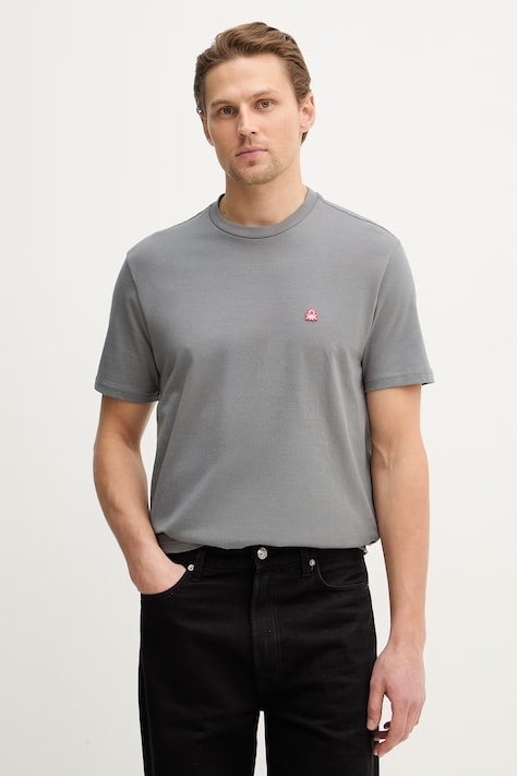 Хлопковая футболка United Colors of Benetton цвет зелёный однотонная 3MI5J1AF7