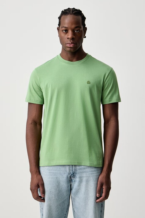 United Colors of Benetton Tričko pánské bavlněné zelené 3MI5J1AF7