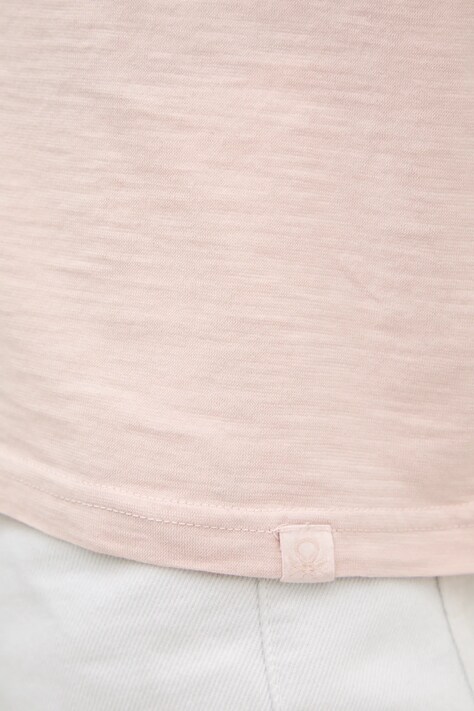 Бавовняна футболка United Colors of Benetton — SS24-TSM0UO, рожевий — фото 5