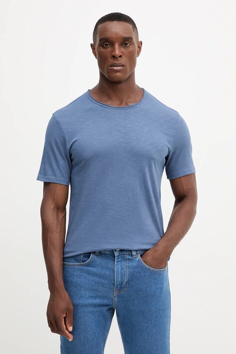 United Colors of Benetton t-shirt in cotone uomo colore beige 3JE1J19A5