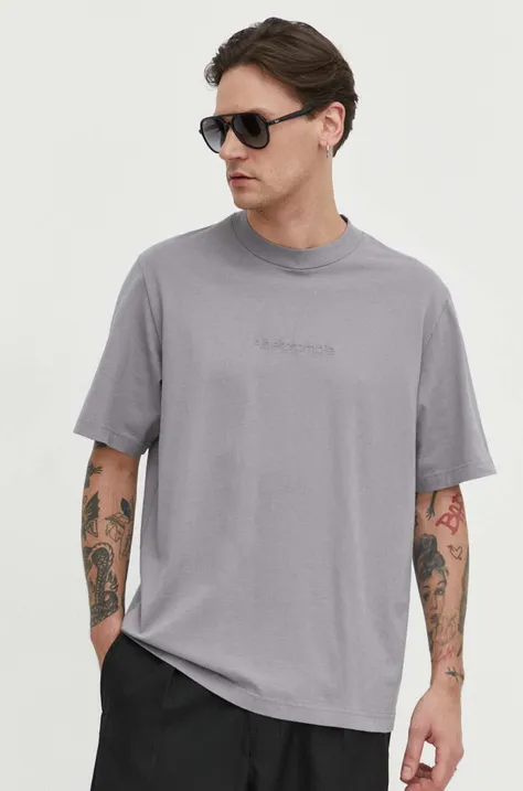 Abercrombie & Fitch t-shirt bawełniany męski kolor szary z aplikacją