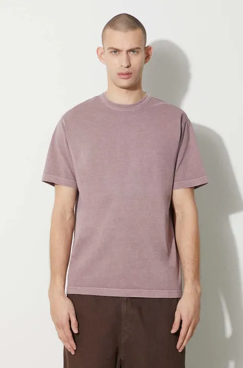 Bavlnené tričko Carhartt WIP S/S Taos T-Shirt pánske, ružová farba, jednofarebné, I032847.1XFGD