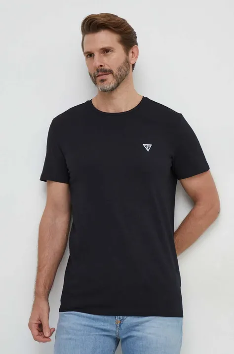 Guess t-shirt 2 db CALEB fekete, férfi, nyomott mintás, U97G02 KCD31