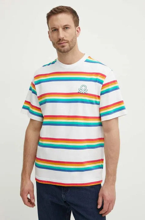 Хлопковая футболка United Colors of Benetton мужской узорный
