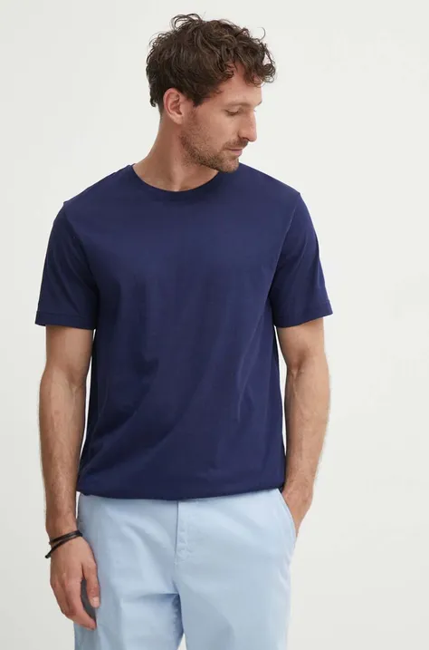 Bombažna kratka majica United Colors of Benetton moški, mornarsko modra barva
