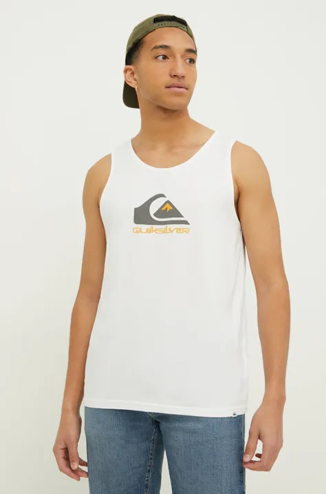 Хлопковая футболка Quiksilver мужской цвет белый