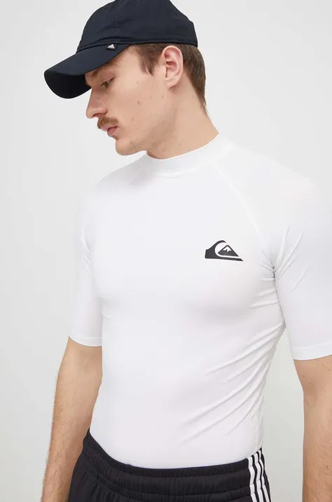 Тениска Quiksilver в бяло с изчистен дизайн