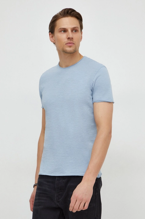 Sisley t-shirt in cotone uomo colore blu