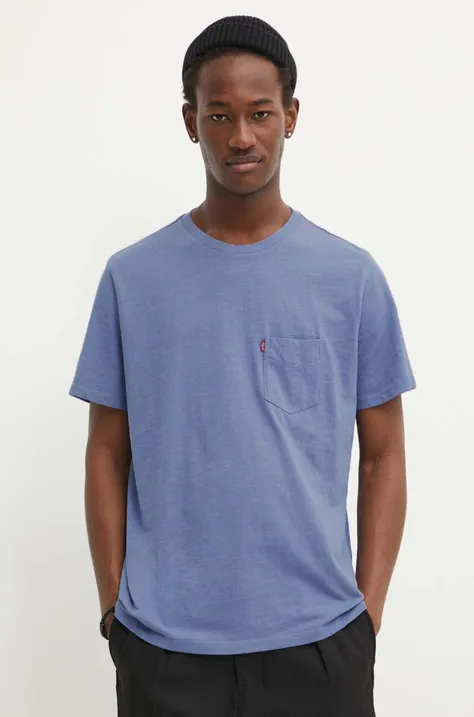 Βαμβακερό μπλουζάκι Levi's ανδρικό, χρώμα: μοβ