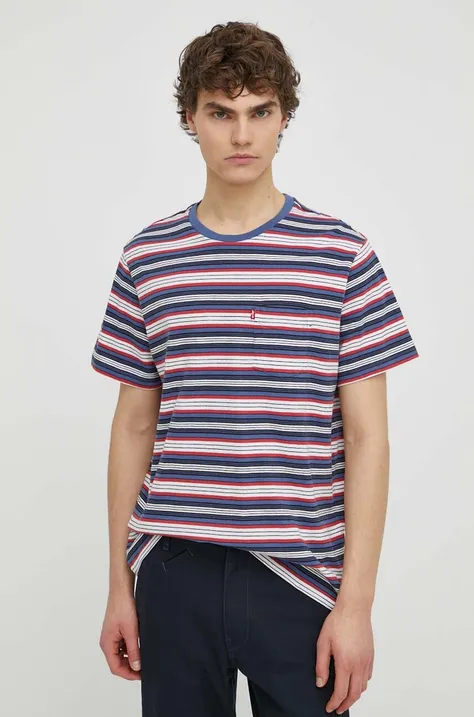Levi's t-shirt bawełniany męski kolor fioletowy z nadrukiem