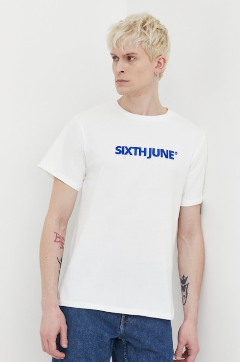 Sixth June t-shirt in cotone uomo colore bianco con applicazione