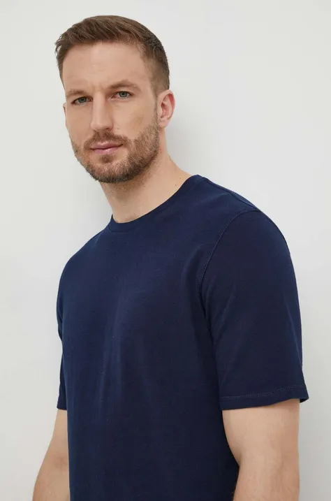 Sisley t-shirt in cotone uomo colore blu navy