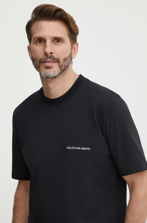 Sisley t-shirt fekete, férfi, nyomott mintás