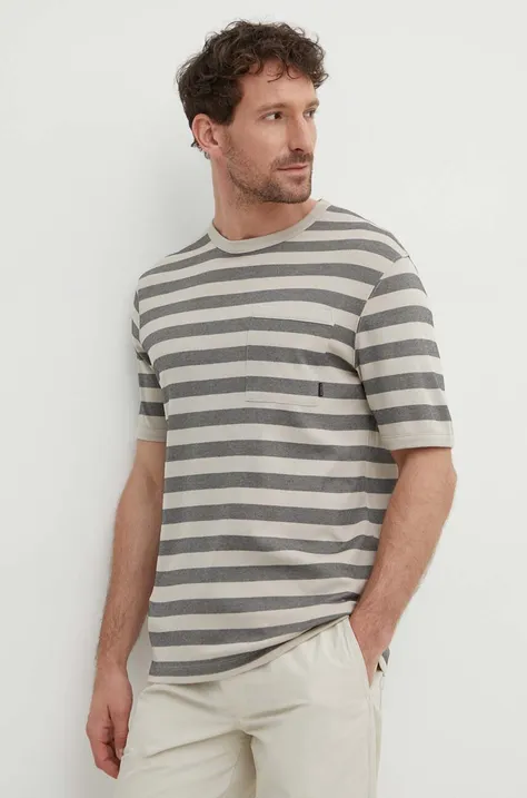 Tričko Sisley pánsky, béžová farba, vzorovaný