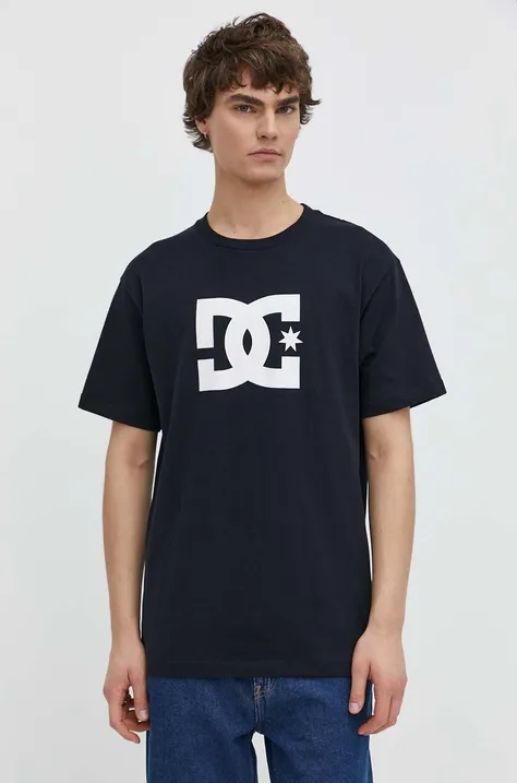 DC t-shirt bawełniany Star męski kolor granatowy z nadrukiem ADYZT05373