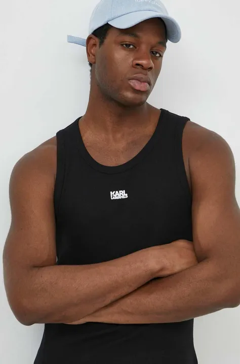 Majica kratkih rukava Karl Lagerfeld za muškarce, boja: crna, 542238.755044