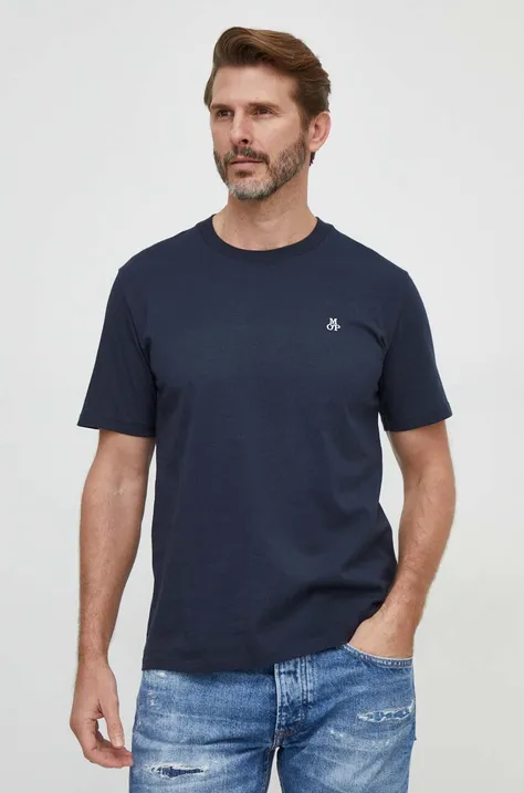 Bombažna kratka majica Marc O'Polo 2-pack moški, mornarsko modra barva
