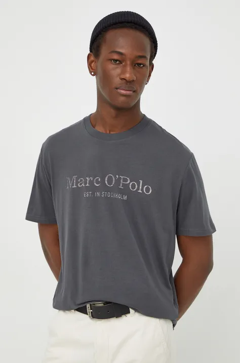 Бавовняна футболка Marc O'Polo 2-pack чоловічий колір сірий з принтом
