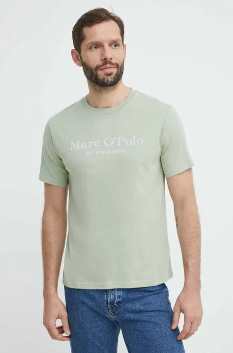 Marc O'Polo tricou din bumbac barbati, culoarea verde, cu imprimeu