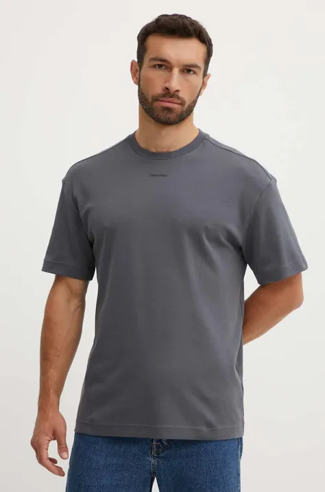 Pamučna majica Calvin Klein za muškarce, boja: crna, bez uzorka, K10K112487