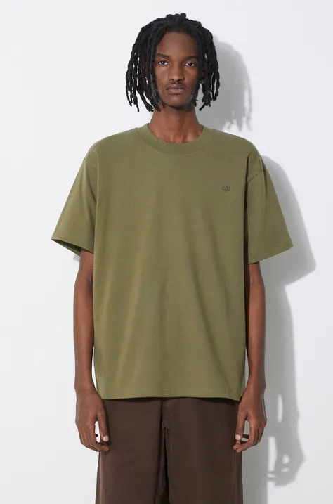 Βαμβακερό μπλουζάκι adidas Originals ανδρικό, χρώμα: πράσινο, IP2771