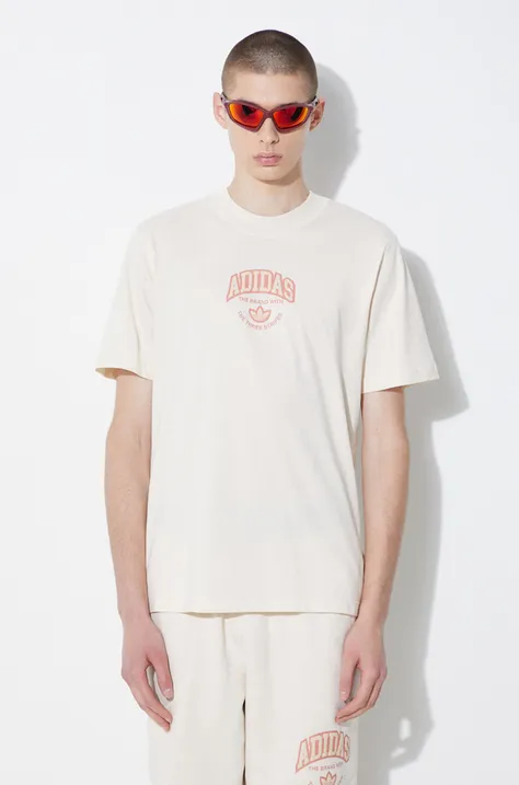 adidas Originals cotton t-shirt men’s beige color IS0186