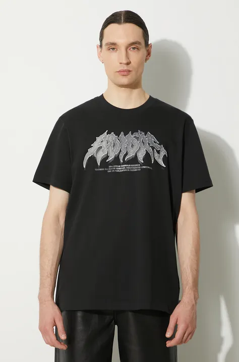 Bavlněné tričko adidas Originals černá barva, s potiskem, IS0204