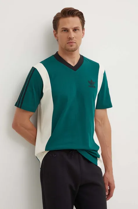 adidas Originals t-shirt męski kolor zielony z aplikacją  IS1406