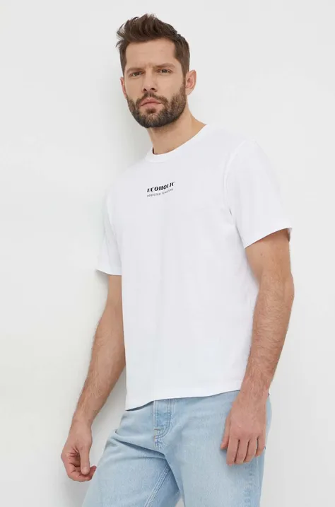 Βαμβακερό μπλουζάκι Save The Duck ανδρικά, χρώμα: άσπρο