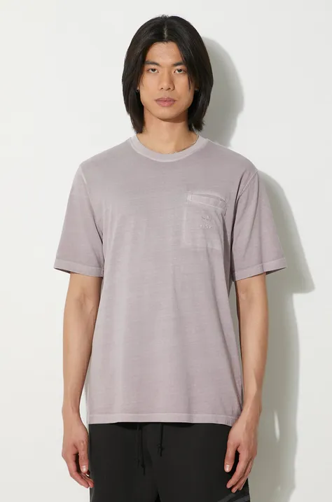adidas Originals tricou din bumbac barbati, culoarea violet, neted, IS1762