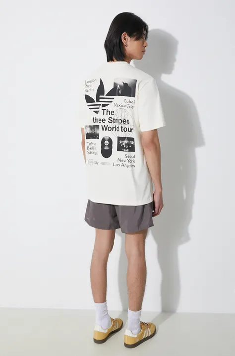 adidas Originals cotton t-shirt men’s beige color with a print IS2902